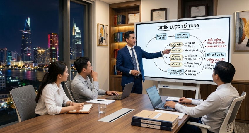 Luật sư trao đổi chiến lược tố tụng với khách hàng