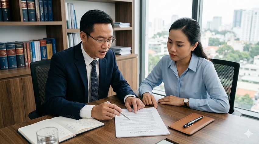 Luật sư hỗ trợ khách hàng rà soát thỏa thuận thương lượng