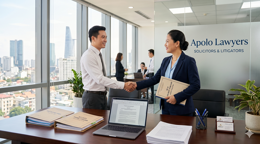 Khách hàng làm việc với luật sư giải quyết tranh chấp tại Apolo Lawyers