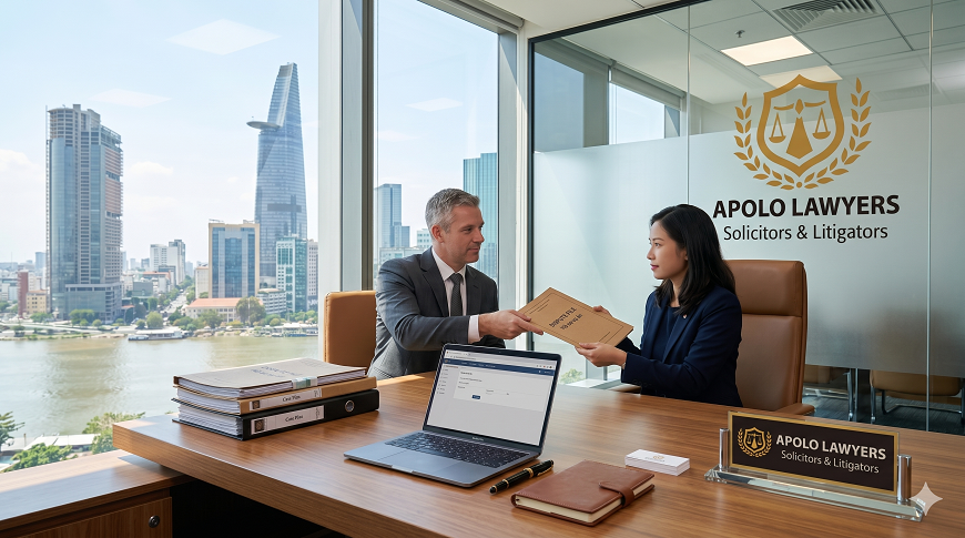 Khách hàng làm việc với luật sư giải quyết tranh chấp tại Apolo Lawyers