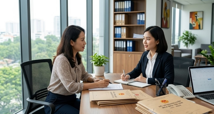 Khách hàng đặt lịch tư vấn với luật sư tranh chấp tài sản