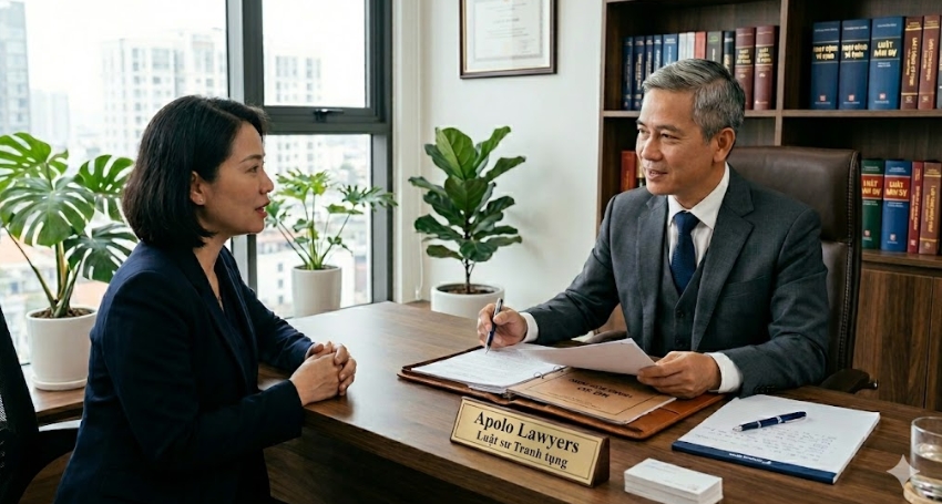 Khách hàng trao đổi hướng xử lý với luật sư