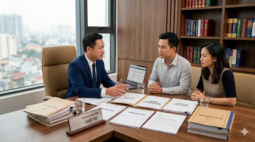 Luật sư hỗ trợ khách hàng chuẩn bị hồ sơ tranh chấp đất đai