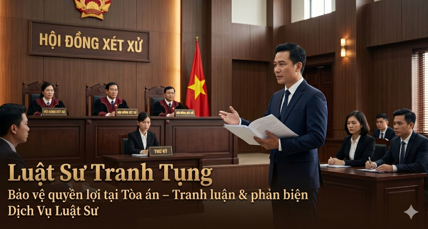 Luật sư tranh tụng bảo vệ quyền lợi khách hàng tại tòa án
