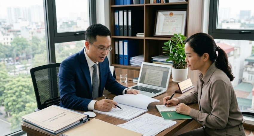 Luật sư kiểm tra hợp đồng và chứng từ thanh toán