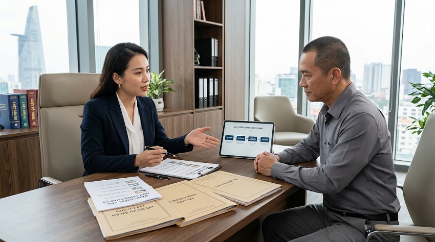 Luật sư trao đổi phạm vi công việc và chi phí
