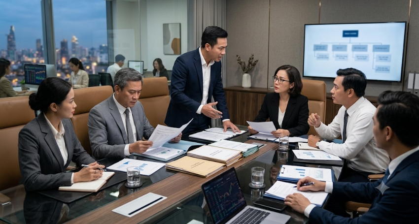 Cuộc họp doanh nghiệp về tranh chấp cổ đông và hợp đồng